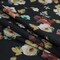 1 Yard Black Floral Pressed Flower Perfection Stretch Cotton Sateen Fabric